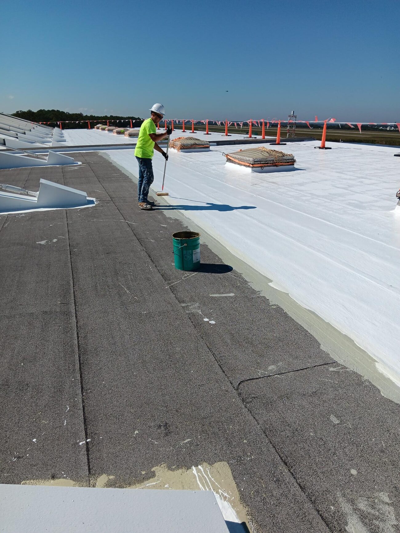 Roof coating application